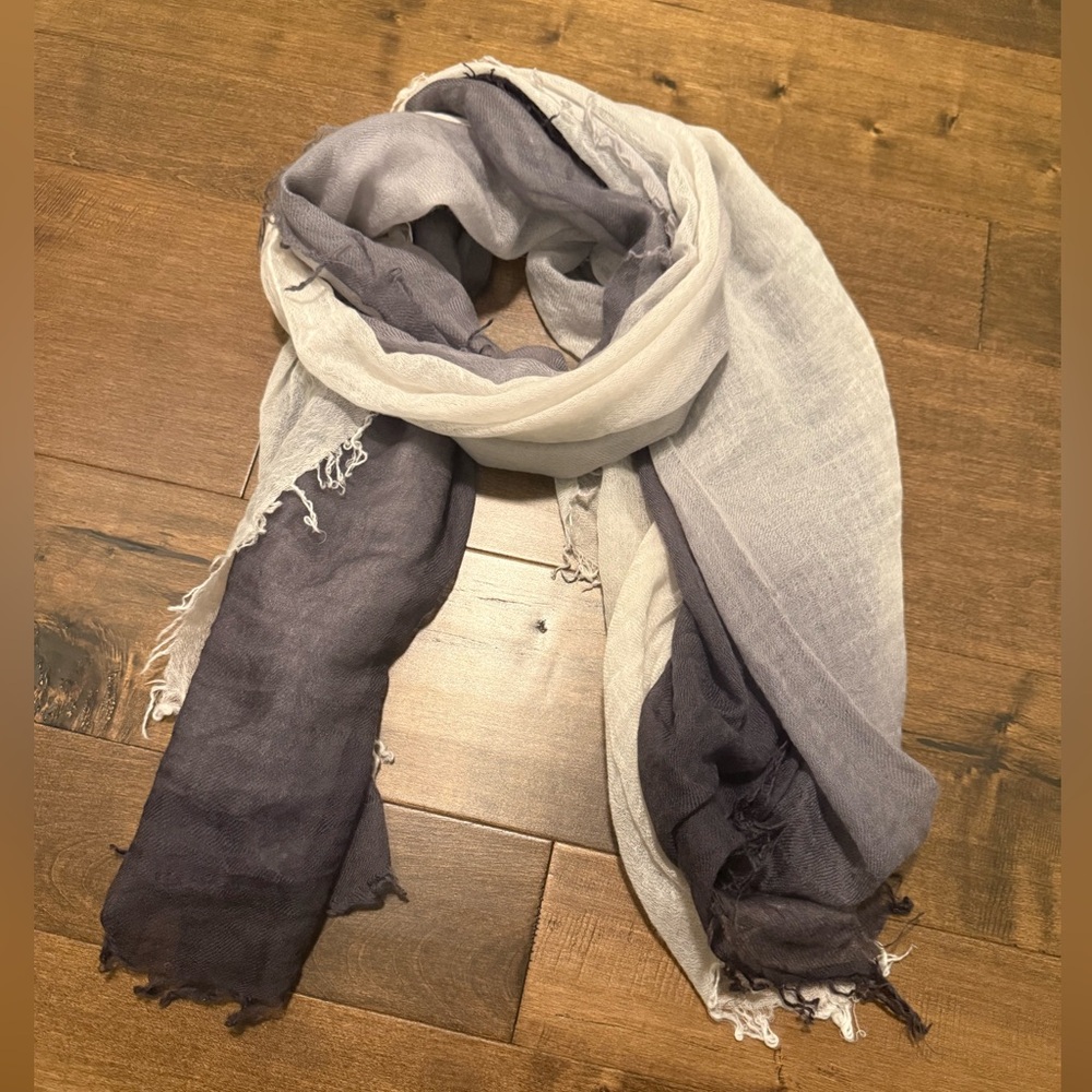 Elegant Gray and White Scarf/Wrap